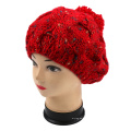 Роскошная Vintage Hand Knit Beret Hat с POM POM